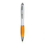 Promotional Curvy Pen with White Barrel in various colours with printed logo