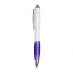 Promotional Curvy Pen with White Barrel in various colours with printed logo