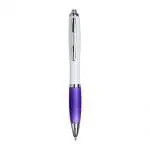 Promotional Curvy Pen with White Barrel in various colours with printed logo