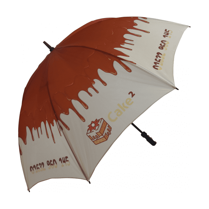 Promotional Fibrestorm golf umbrella with printed logo or design