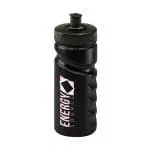 Branded Finger Grip Bottle 500ml in black with black lid and printed logo