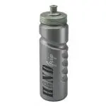 Printed Finger Grip Bottle 750ml in silver with silver lid and printed logo