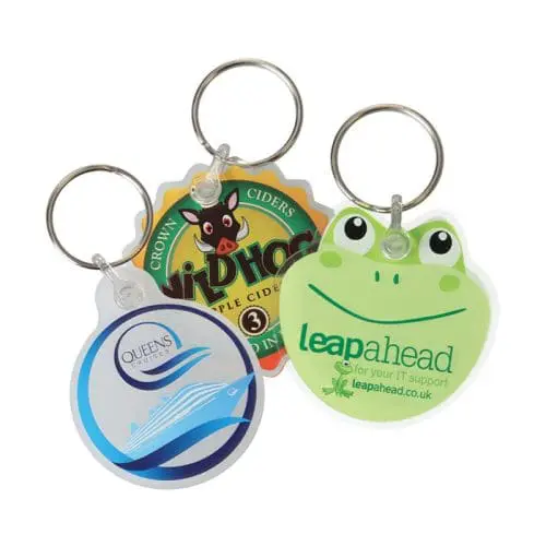 Promotional Frosted Acrylic Keyring with printed logo or design