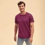 Promotional Fruit of the Loom Valueweight t-shirt in purple with printed logo