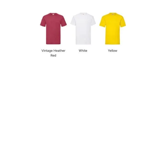 Promotional Fruit of the Loom Valueweight t-shirt in various colours with printed logo