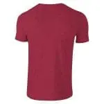 Branded Softstyle adult Ringspun t-shirt in various colours with printed logo back view