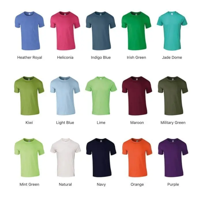 Promotional Softstyle adult Ringspun t-shirt in various colours with printed logo