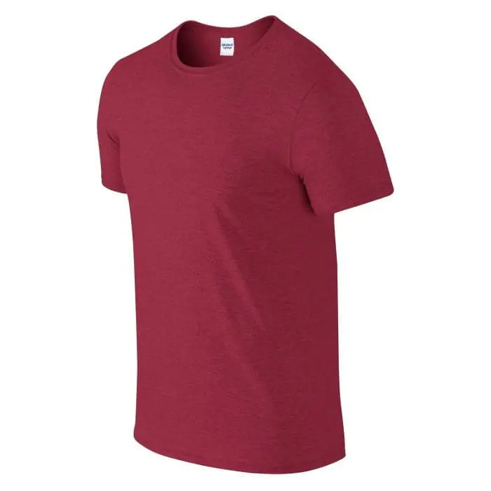 Branded Softstyle adult Ringspun t-shirt in purple with printed logo