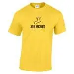 Promotional heavy cotton adult t-shirt in yellow with printed logo