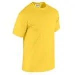 Promotional heavy cotton adult t-shirt in yellow with printed logo