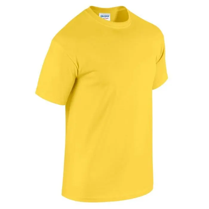 Promotional heavy cotton adult t-shirt in yellow with printed logo