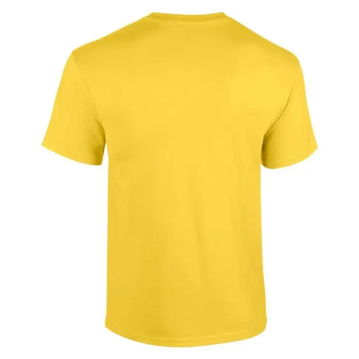 Branded heavy cotton adult t-shirt in yellow with printed logo