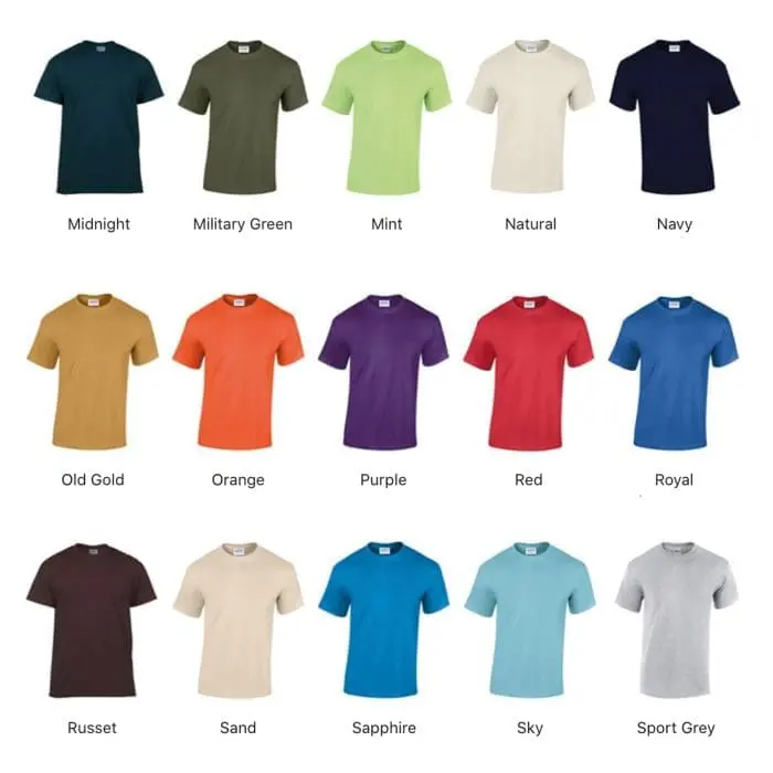 Custom-branded heavy cotton adult t-shirt with printed logo in various colours