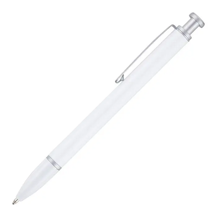 Branded Hurst Ballpen in white with printed logo