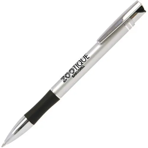 Printed Intec Ballpen in silver and black with printed logo