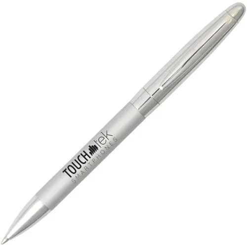 Printed Javelin Ball Pen in silver with printed logo