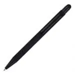 Personalised Neptune Soft Feel Stylus Ballpen in black with black stylus and printed logo