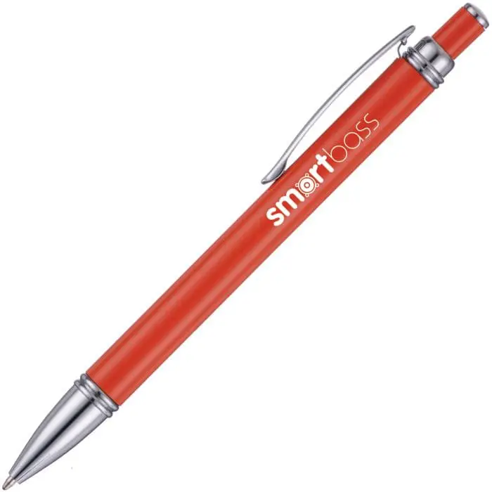 Promotional Nevada Ballpen in orange and silver with printed logo