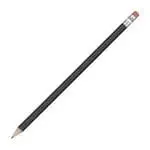 Promotional pencil with eraser in black and printed logo