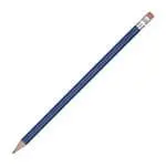 Promotional pencil with eraser in blue and printed logo