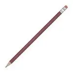 Promotional pencil with eraser in dark red and printed logo