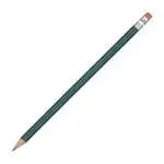 Promotional pencil with eraser in green and printed logo