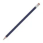 Promotional pencil with eraser in navy blue and printed logo