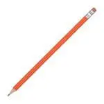 Promotional pencil with eraser in orange and printed logo