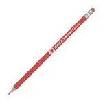 Promotional pencil with eraser in red and printed logo