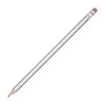 Promotional pencil with eraser in silver and printed logo