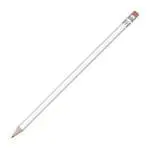 Promotional pencil with eraser in white and printed logo