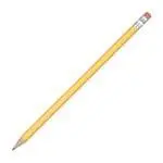 Promotional pencil with eraser in yellow and printed logo