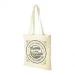 Printed Cotton Shopper Tote Bags in natural with printed logo