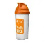 Promotional Protein Shaker 700ml in white with orange lid and printed with your logo