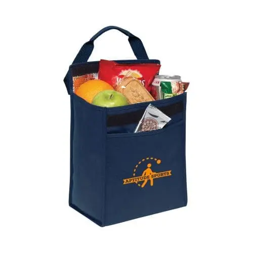 Printed Rainham Lunch Cooler Bag in navy blue with printed logo