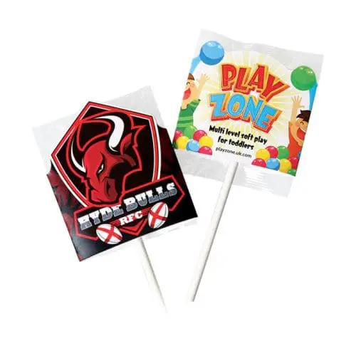 Printed Lollipop in a Shaped Wrap printed with your logo or design