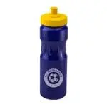 Printed Teardrop Bottle 750ml in blue with yellow lid and printed logo