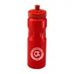 Promotional Teardrop Bottle 750ml in red with red lid and printed logo