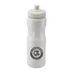 Printed Teardrop Bottle 750ml in white with white lid and printed logo