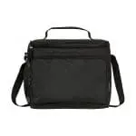 Promotional Teynham Deluxe Recycled Cooler Bag in black with printed logo