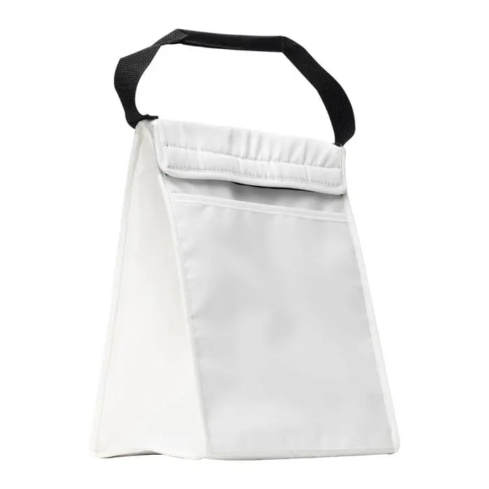 Promotional Tonbridge Recycled Lunch Cooler Bag in white with printed logo