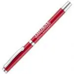 Printed Travis Gloss Rollerball Pen in red and silver with printed logo