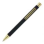 Personalised Travis Gold Ballpen in blue with gold trim and printed logo