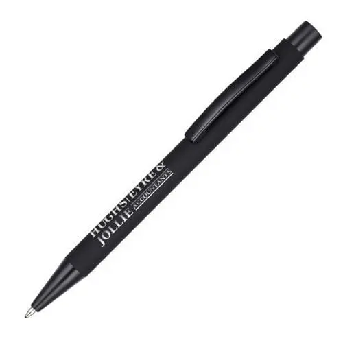 Printed Travis Noir Ballpen in black with printed logo