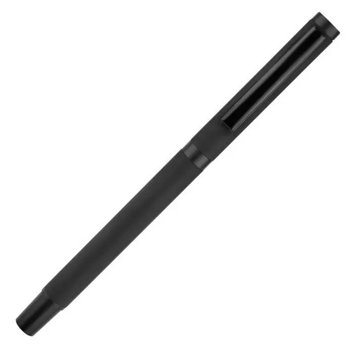 Printed Travis Noir Roller Pen in black with printed logo