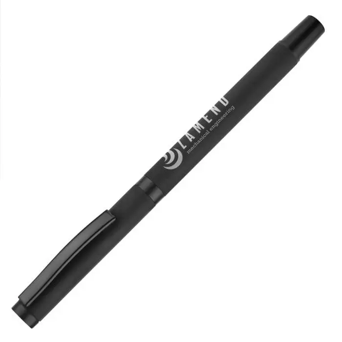 Printed Travis Noir Roller Pen in black with printed logo