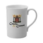 Promotional Windsor bone china mug in white with printed logo or design