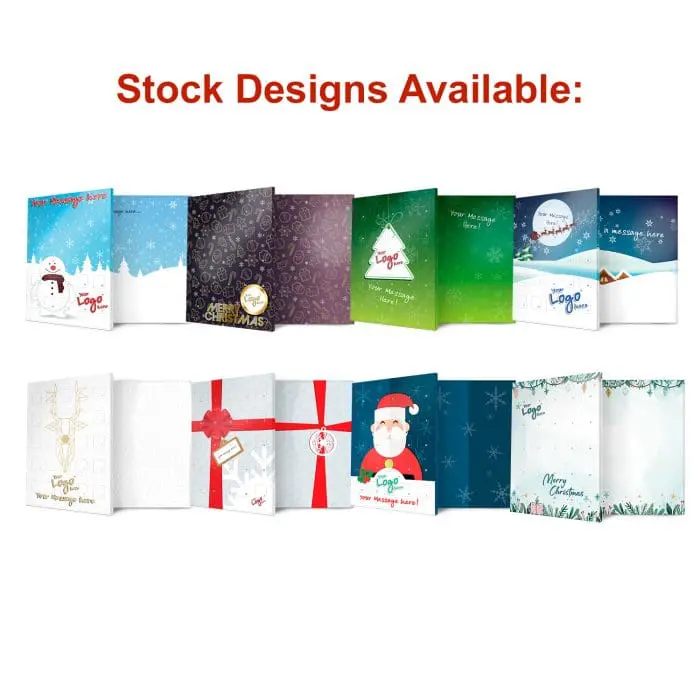 Printed UK Made A4 Traditional Advent Calendar with chocolates printed with logo or design