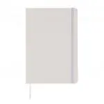 Promotional A5 Plain Classic Hardcover Sketchbook in white with printed logo and elastic closure