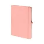 Promotional A5 Soft Touch Notebook in Pastel Pink with printed logo